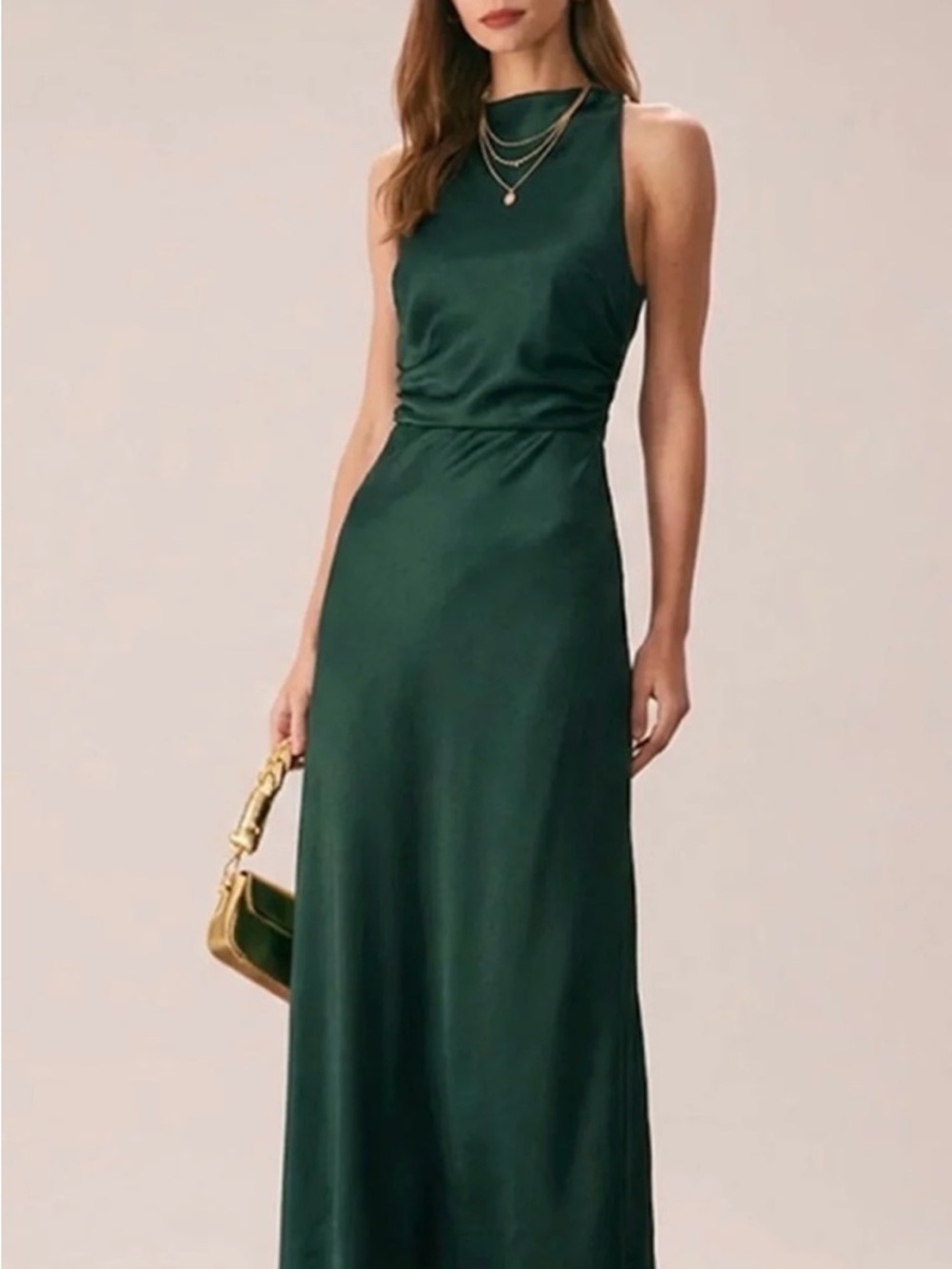 RIHOAS Emerald Green Satin Maxi Dress - Picture 2 of 4